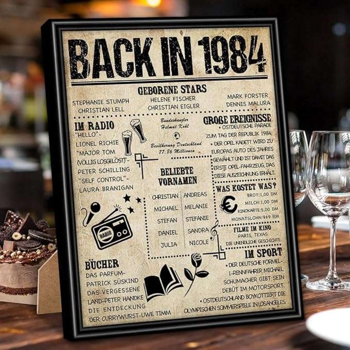 Rama foto clasica CE 20x25 cm cu poster pentru 40 de ani