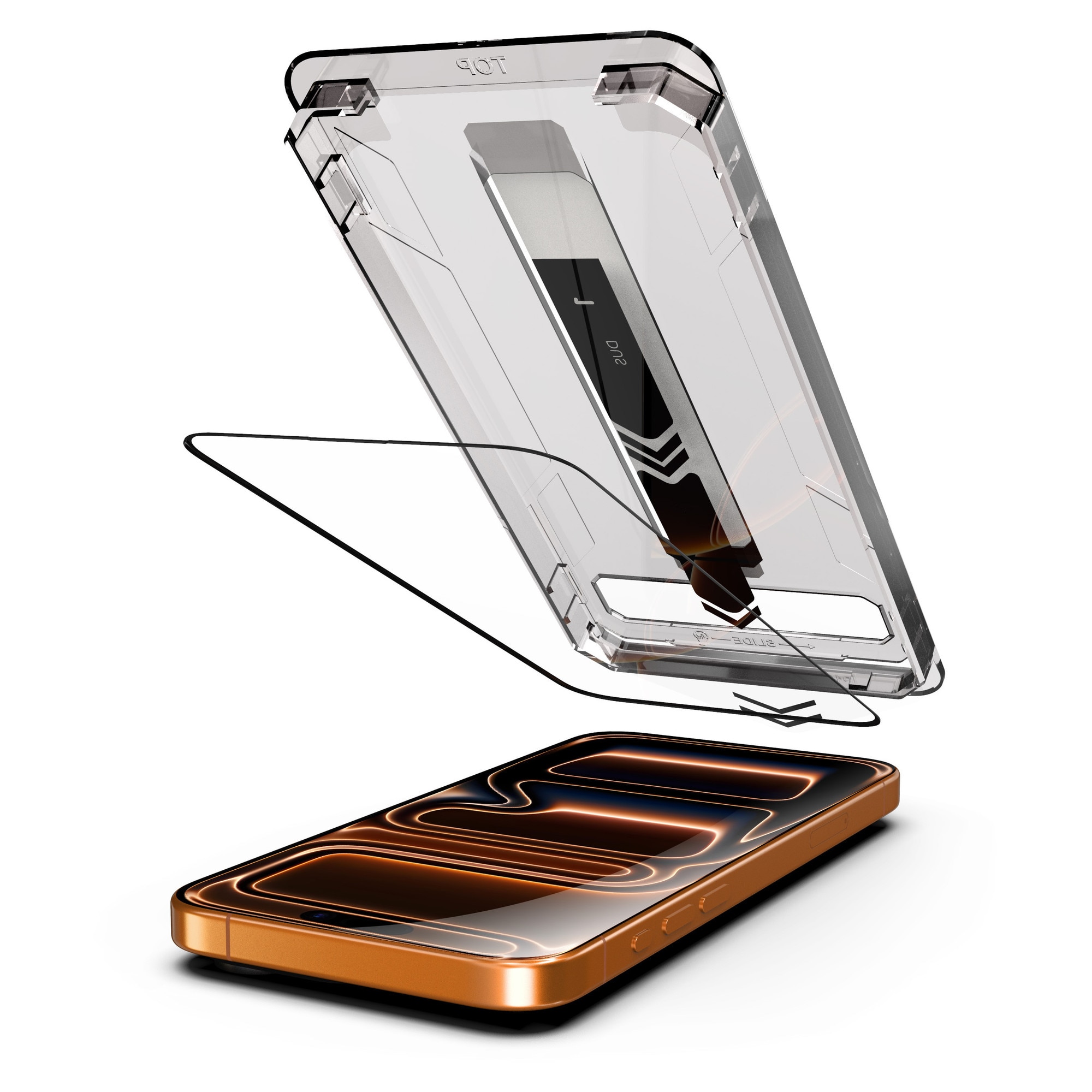 Set 2 folii pentru Iphone 17 Pro Max, Transparenta, Sticla securizata 0.33mm, Anti-Spy, Anti-amprenta cu margini negre 6.9", instalare usoara si rapida cu dispozitiv de potrivire automata in 30 sec cu Easy Install Kit, protectie telefon, RikBo®
