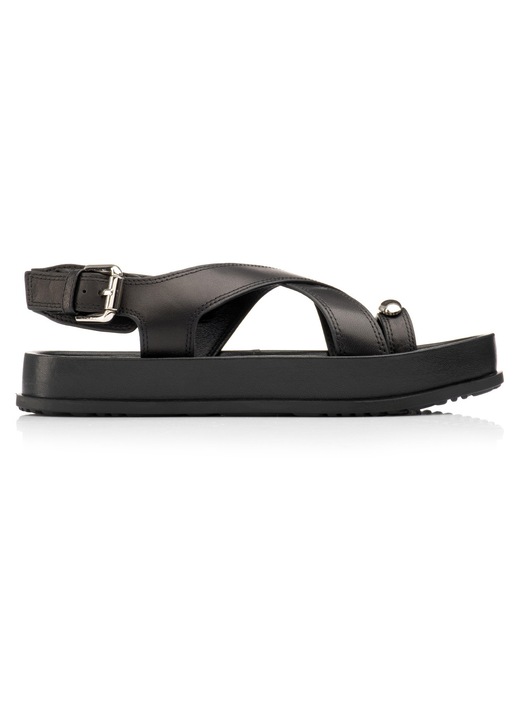 Sandale dama, Musette, NAIA, Piele naturala, Negru