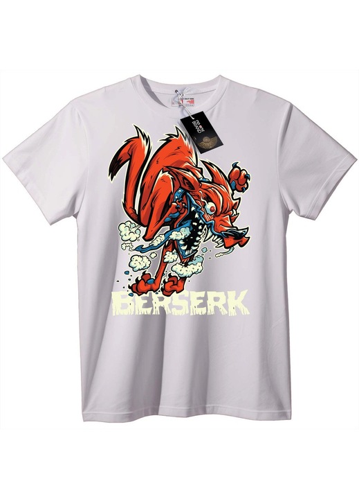 Tricou Berserk Vulpe Feroce, Alb