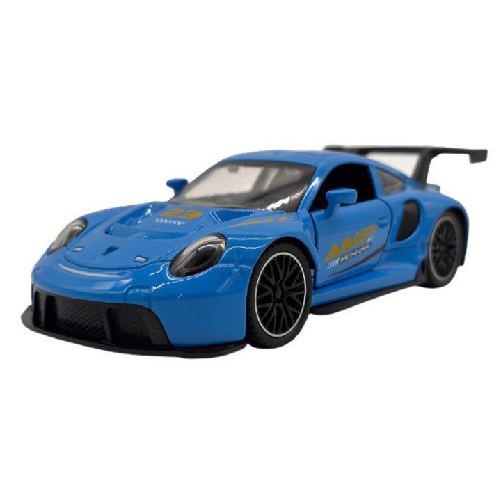 Masinuta metalica sport Die Cast tip Porsche 1:32, aliaj, cu sunete si lumini, usi functionale, jucarie copii