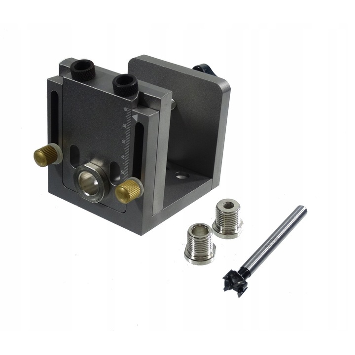 Set de unelte pentru gaurit si insurubat, Jufisto, ghidaj reglabil, 9,5m, 6mm, 8mm, 10mm, 15mm, max. grosime 53mm