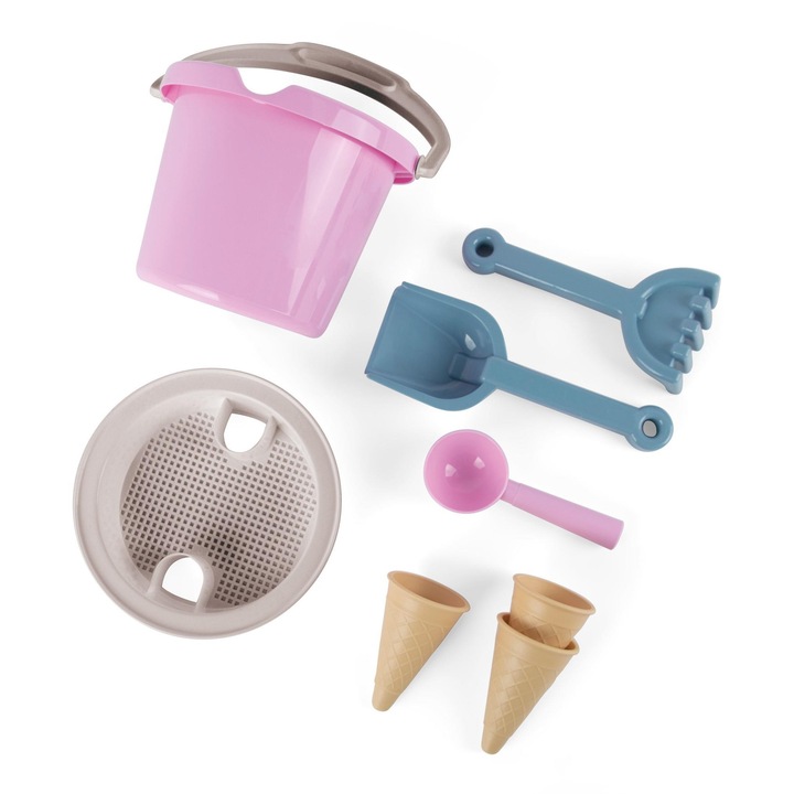 Dantoy strandjáték készlet, 8 darabos, többszínű, 22,5x24,5x20,5cm