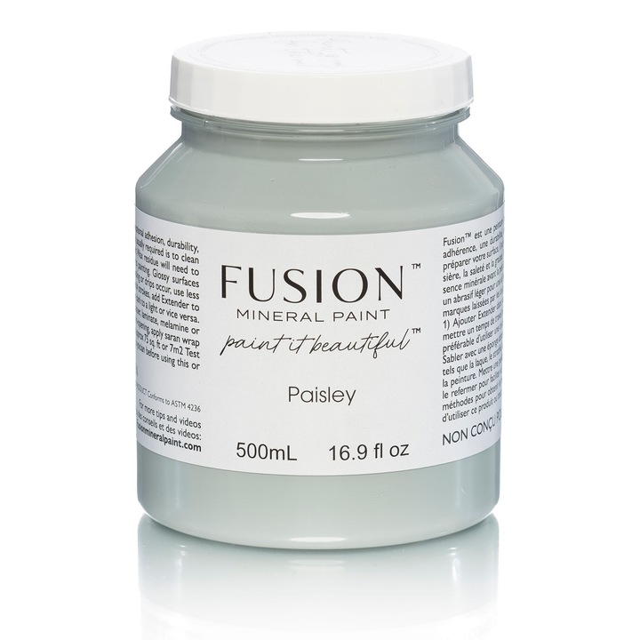 Vopsea decorativă Fusion, Paisley, albastru gri, finisaj mat, 500 ml