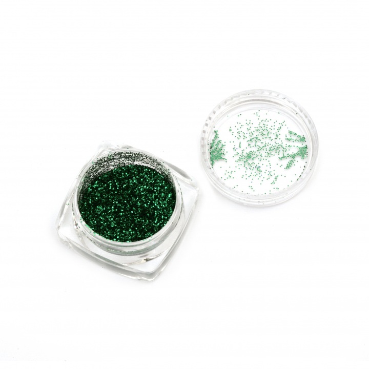 Sclipici fin verde 0.2 mm 3 ml pentru textile, ART AREA