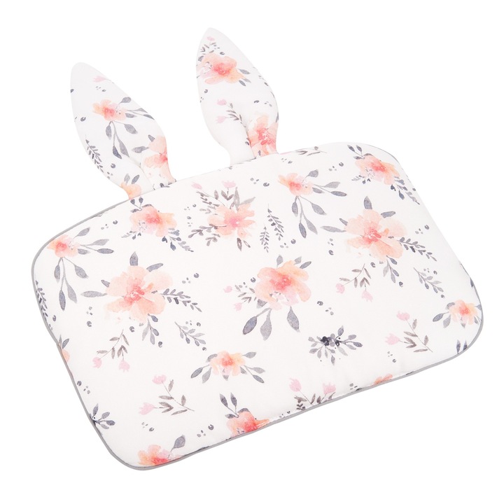 Samiboo babapárna, virág mintás, szürke, 25x35 cm