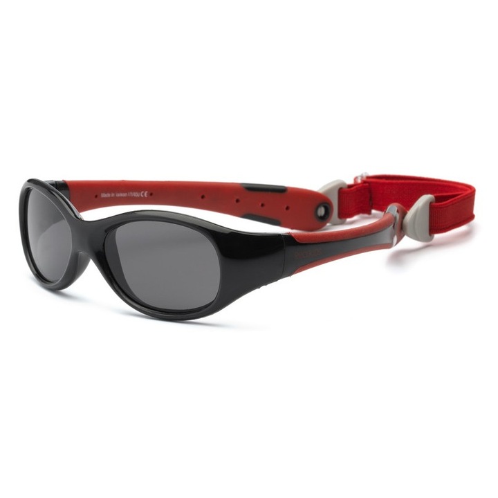 Ochelari de soare copii, Explorer Polarized, negru si rosu, 0-7 ani, protectie UV 100%