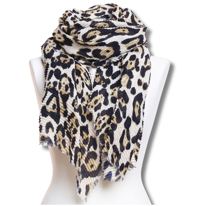 Sal dama Moraj, subtire, pantera, usor, 100% poliester