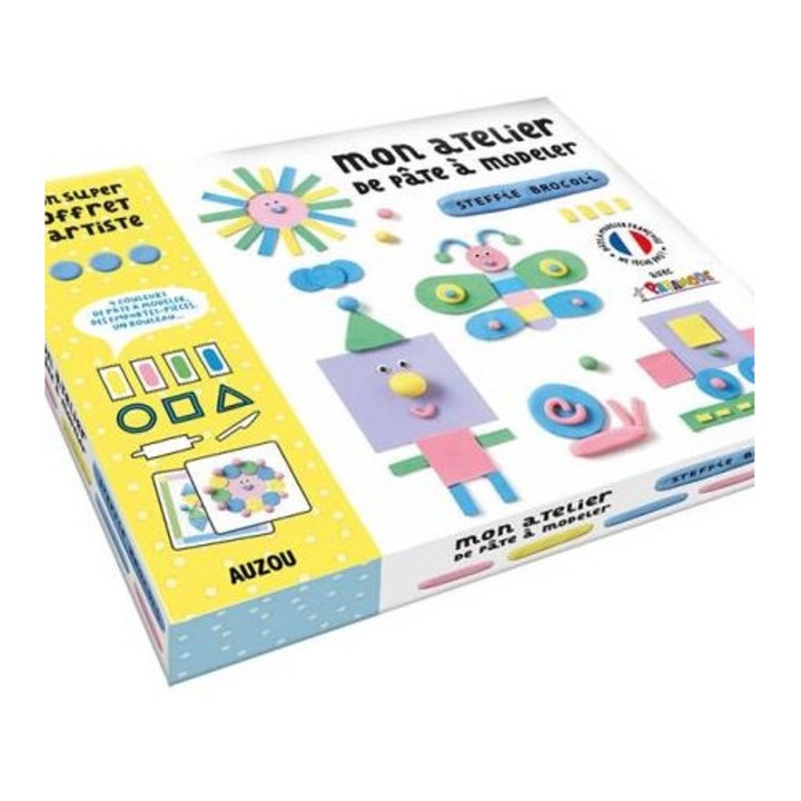 Auzou 12 színű pasztell gyurma készlet, nem mérgező, 3+ éves gyermekeknek