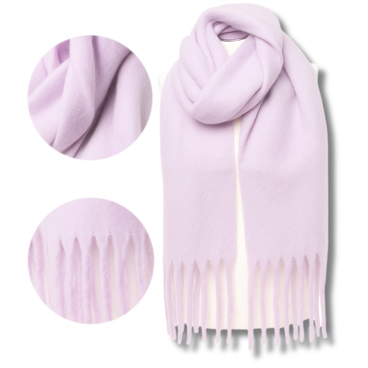 Sal dama calduros Moraj, clasic, cu franjuri, multicolor, 100% poliester