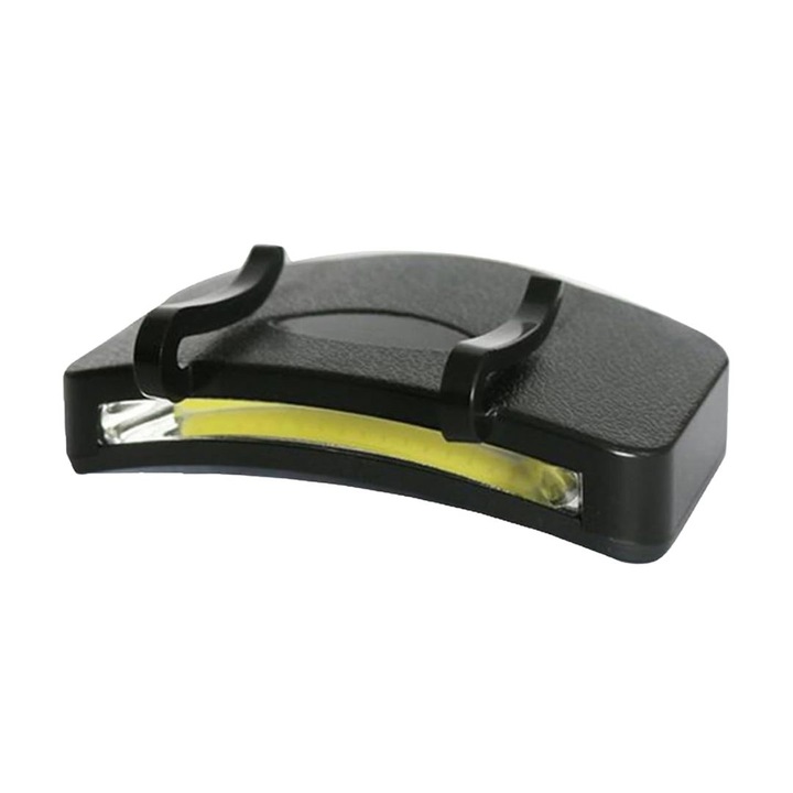 Lampa frontala LED pentru sapca Koopman, prindere cu clips, alimentare cu baterii, negru
