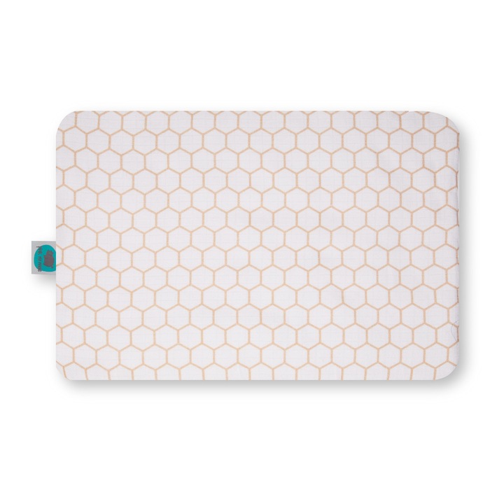 Pink No More párna, muszlin-bambusz, 37x27cm