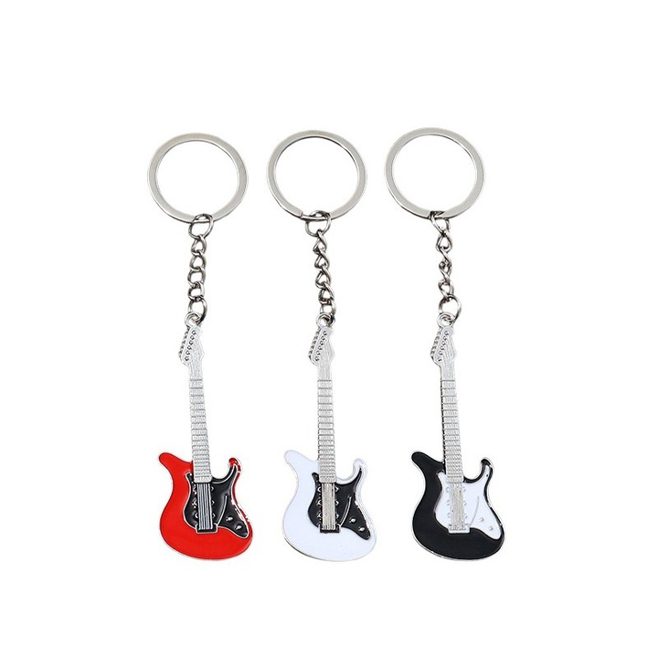 Punk Music Guitar Cheie Catuse Dragute Bass Keychain Pachet de Chei pentru Iubitorii de Muzica