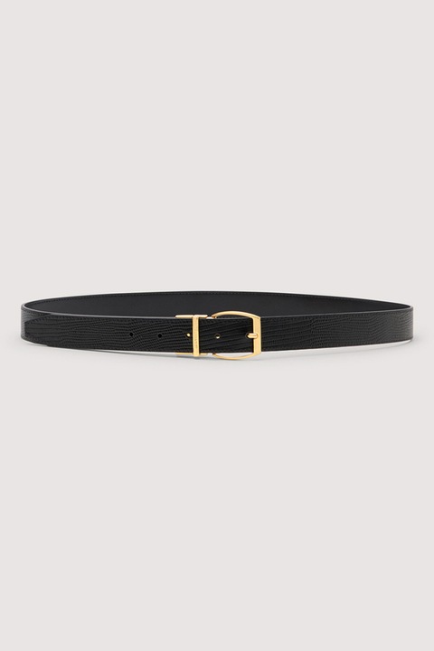 Trussardi, Curea skinny de piele, Negru, 90