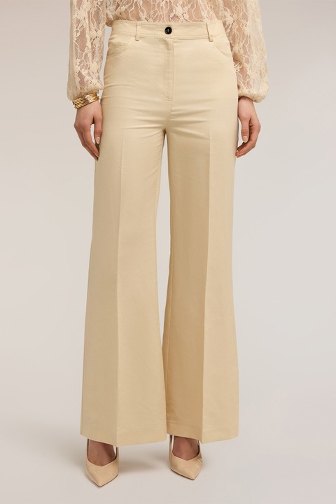 Motivi, Pantaloni evazati cu pensa, Bej deschis, 32