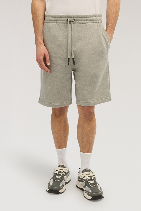 Trussardi, Pantaloni de trening scurti din amestec de bumbac, Maro taupe deschis, XS