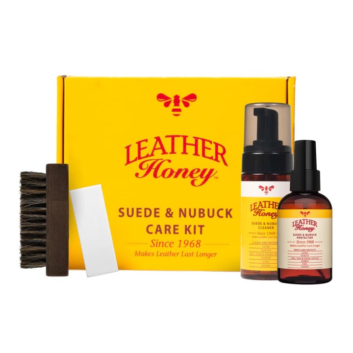Set intretinere piele Leather Honey non-toxic, pentru toate articolele din piele intoarsa si nubuck