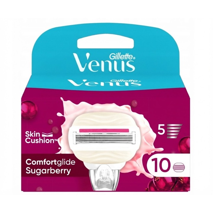 Accesorii aparate de ras Venus, lama Pro ComfortGlide, 10 buc, parfum de zmeura