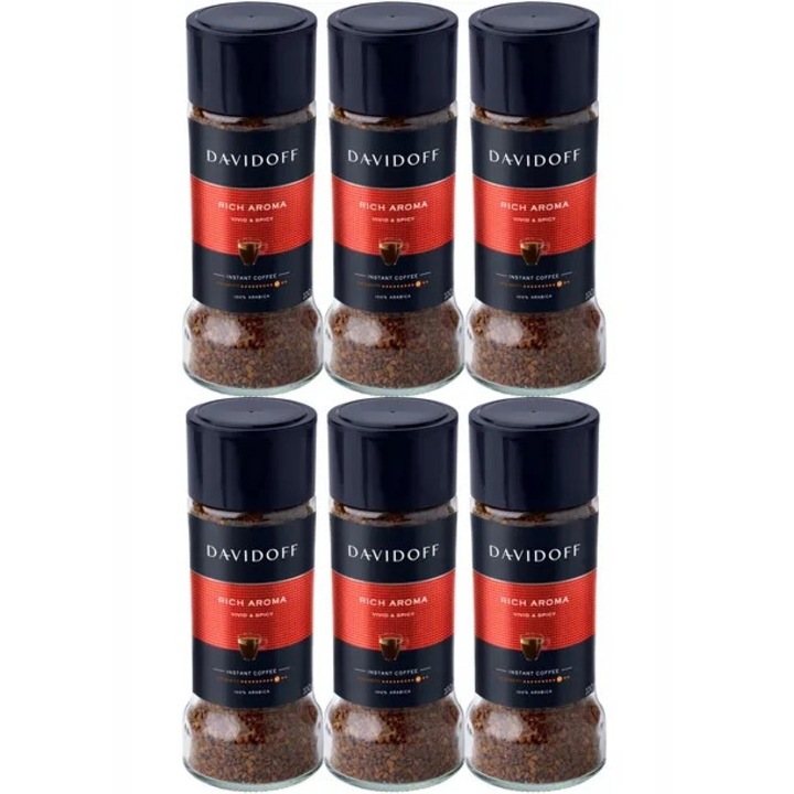 Cafa Davidoff Rich Aroma, 6x100g, 100% Arabica, intensitate 10/12