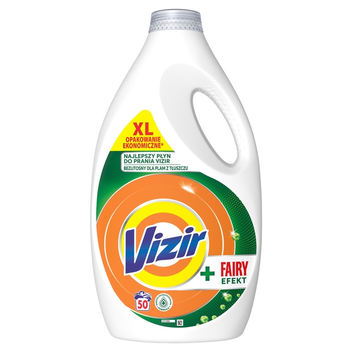 Detergent rufe Vizir, set 2,25l, 50 spalari, pentru culori si pete grase