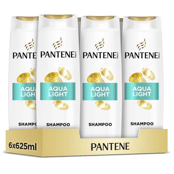 Sampon Pantene Pro-V Active Nutri-Plex Aqualight set 6x625ml, pentru par lipsit de viata, echilibru si protectie