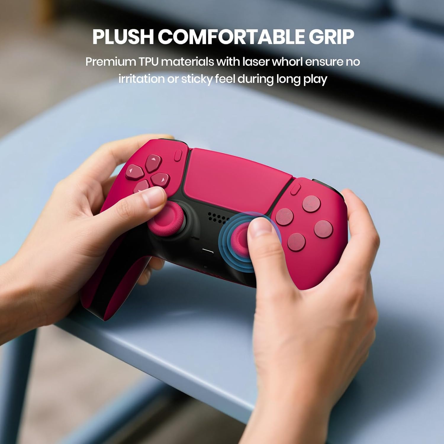 Controller Wireless Dual-Sense, rosu, incarcare TYPE-C, senzor de miscare, set pentru PS5 si PS4