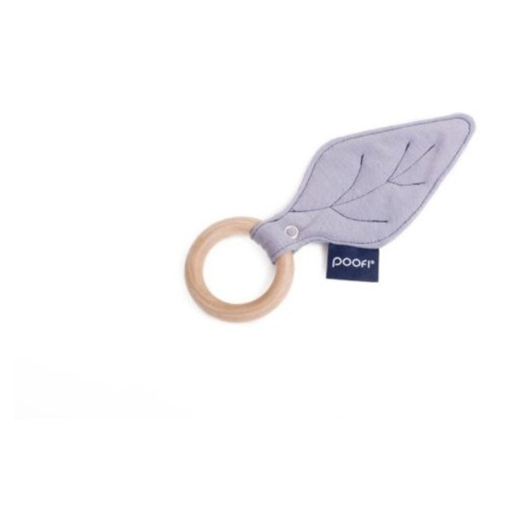 Poofi rágóka, juharlevél modell, juharfa és organikus pamut, 22x9cm, 5hó+ babáknak