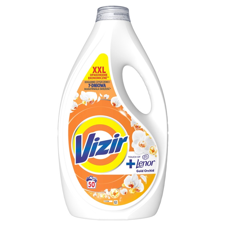 Detergent rufe VIZIR, 2.25 l, set 50 spalari, Touch of Lenor Gold Orchid