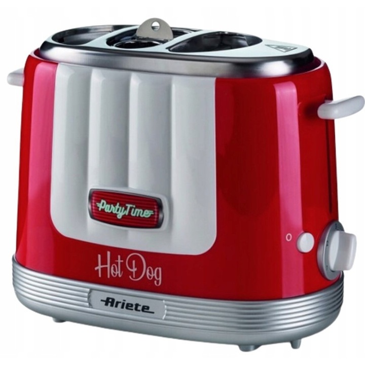 Aparat de preparat popcorn Ariete, 1100W, design retro, 16x22x30cm, rosu