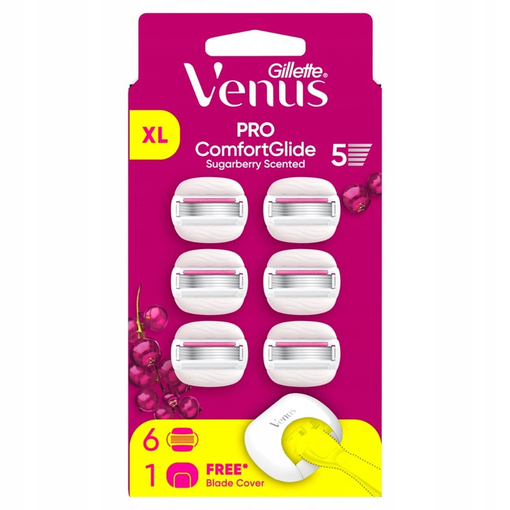 Aparate de ras Venus, set 6 buc, cu lame parfumate, etui, aroma de fructe de padure