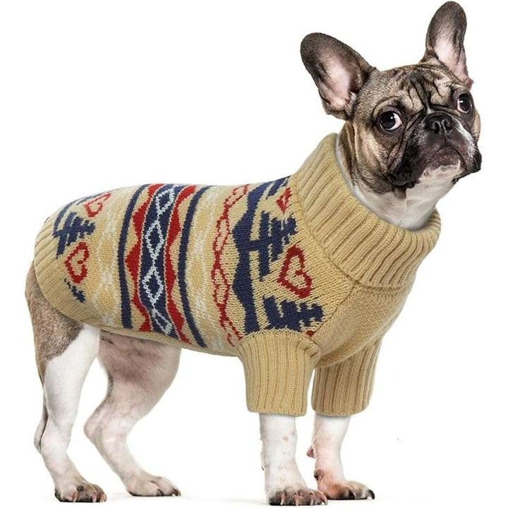 Sweter pentru caini, CE, vesta moale, guler, roz, marimea S