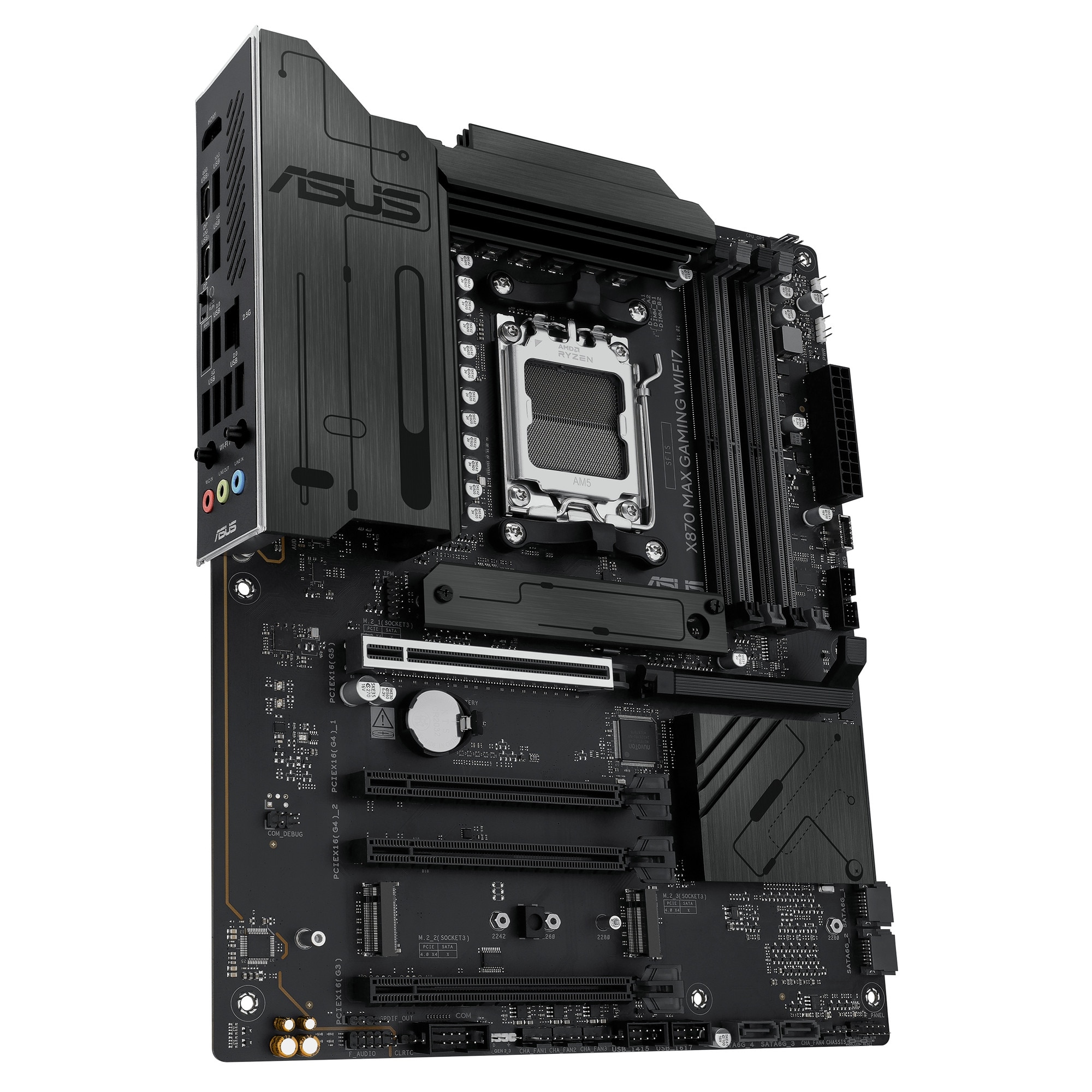 Placa de baza ASUS X870 MAX GAMING WIFI7, Wi-Fi 7, RGB, 4 sloturi DIMM ...