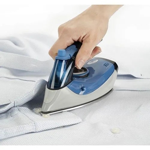 Fier de calcat portabil Black+Decker, 1000W, abur continuu 50g/min, alb-albastru, 0,04l