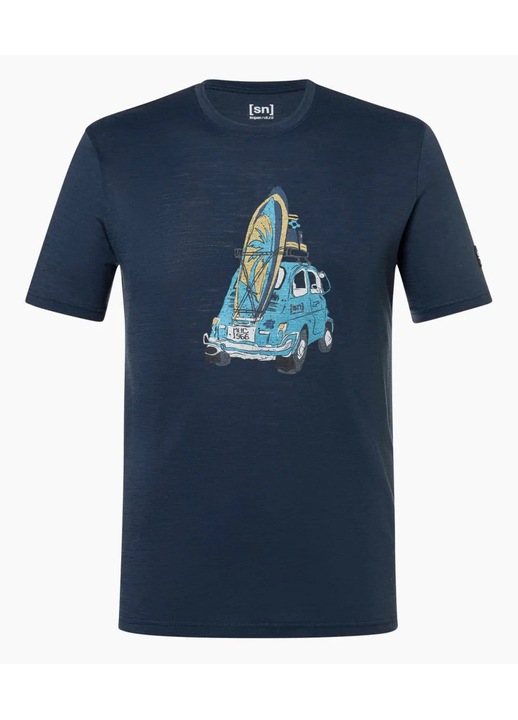 Tricou pentru barbati cu merino SN-SUPERNATURAL, M CARSURF TEE, albastru, Albastru