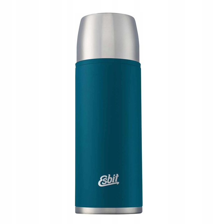 Termos Esbit Vacuum Flask 1L, 2 cuburi, 2 capace, albastru polar, 27x9cm