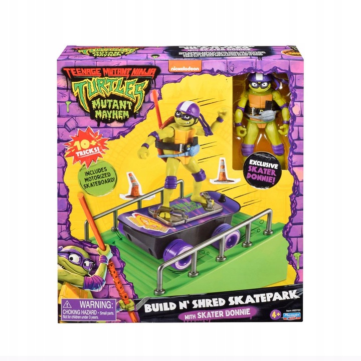 Figurina Skatepark Donatello, Playmates Toys, personalizabila, din carton, multicolor