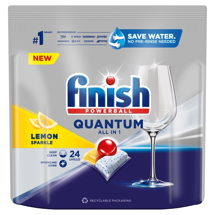 Finish Quantum set 7x24 capsule, 3 camere, protectie sticla, biodegradabil