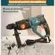Ciocan Rotopercutor STARKEN® RXT-610, 1050W, 3J, SDS Plus, 4 Functii (Gaurire, Percutie, Daltuire Rotativa si Daltuire), 1150 RPM, Viteza Variabila, Mandrina Interschimbabila, Valiza Transport, Maner, Spit si Burghie Incluse, Ideal Beton, Zidarie si Lemn