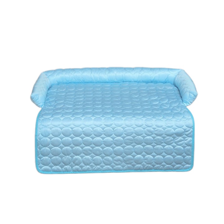 Covoras racoritor, cuib pentru animale de companie, rezistent la zgarieturi, ORBER, potrivit pentru caini si pisici de talie mica, din fibra de bumbac, 75 x 75 cm, albastru