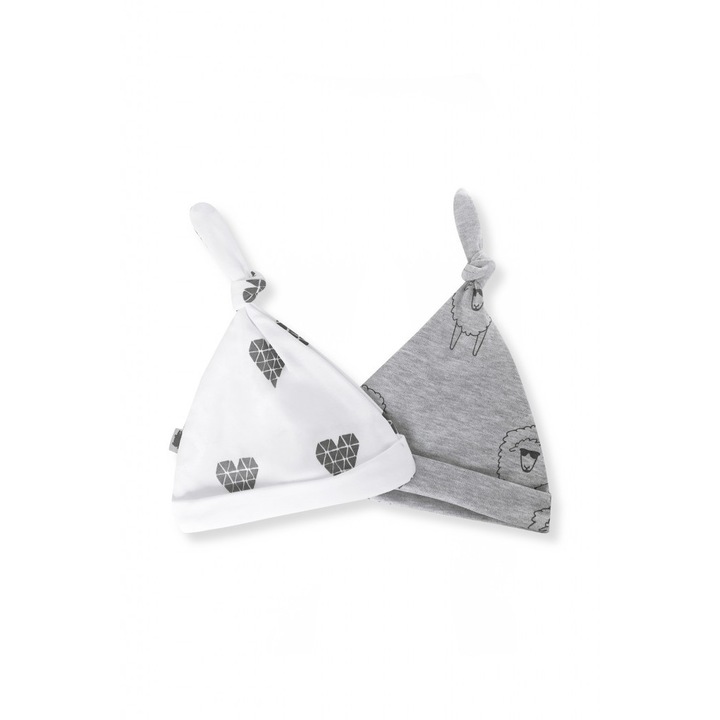 Set 2 Caciuli Bumbac SERCA&OWCE, 0-3 luni, roz, elastic