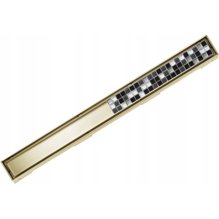 Mexen Flat M13 lefolyórendszer, 2 az 1-ben, 60 cm, AISI 304 rozsdamentes acél, arany felület, beépítési mélység 52 mm