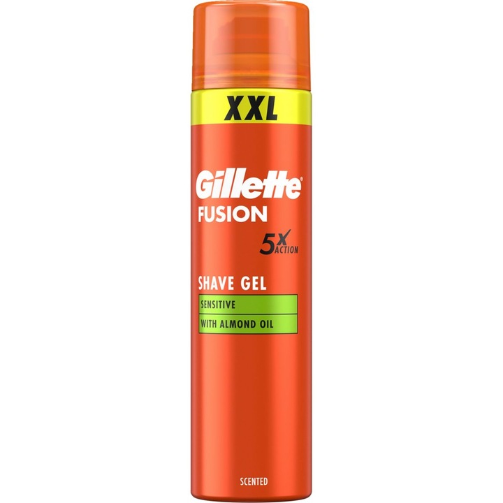 Gel de ras Gillette Fusion, 240ml, pentru barbeți, tip ten normal, XXL