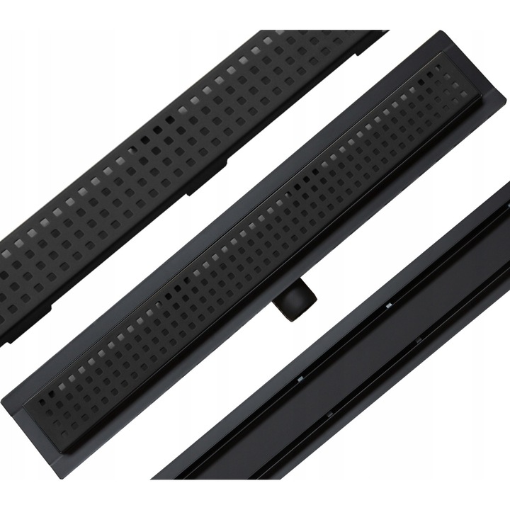 Sistem de scurgere Mexen Flat M08, 50 cm, negru, otel inoxidabil AISI 304, capacitate 50 l/min, set complet