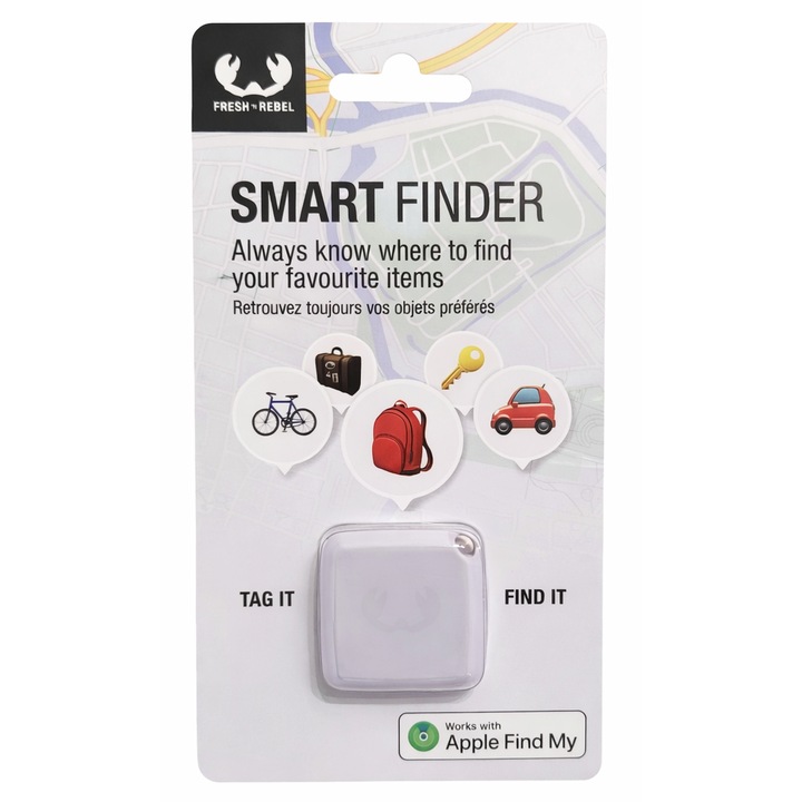 Localizator GPS Smart Finder compatibil Apple Find My, tracker Bluetooth pentru chei, bagaj, portofel, anti-pierdere