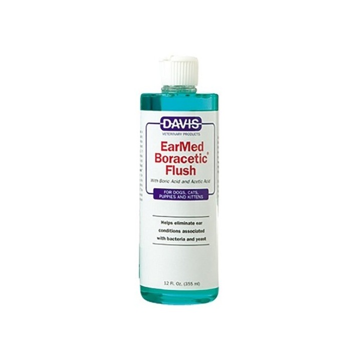 Solutie cu acid boric si acid acetic pentru ingrijirea urechilor la caini si pisici DAVIS EARMED BORACETIC FLUSH, 355 ml