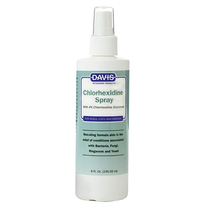 Spray antiseptic pentru caini, pisici si cai DAVIS CHLORHEXIDINE SPRAY 4%, 236ml