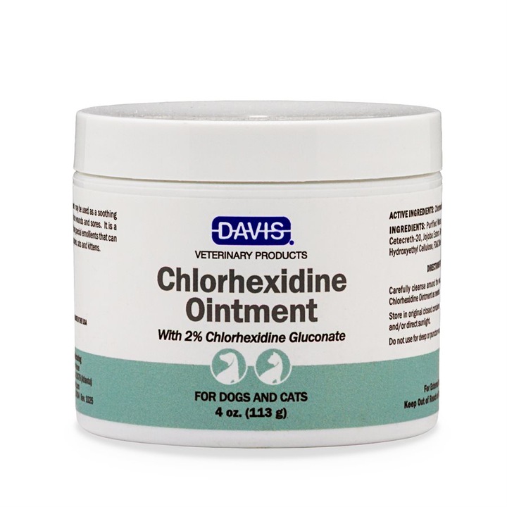 Unguent antiseptic cu clorhexidina pentru caini si pisici DAVIS CHLORHEXIDINE OINTMENT 2%, 113 g