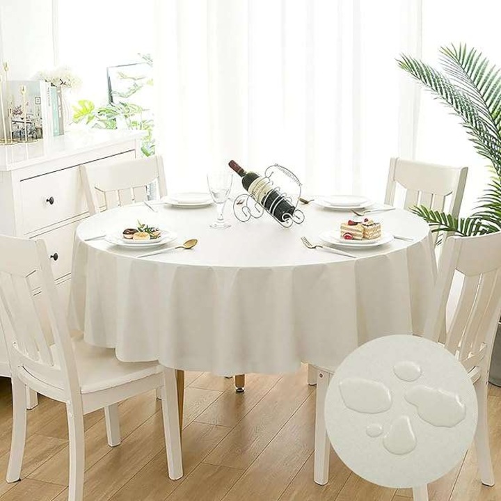 Fata de masa, CE, obrus rotund, impermeabil, 100cm, bej