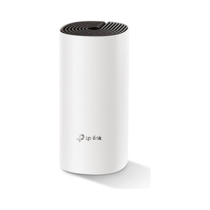 Router Mesh TP-Link Deco E4, 1167 Mb/s, 2,4GHz/5GHz, alb, 190,5x90,7x90,7mm