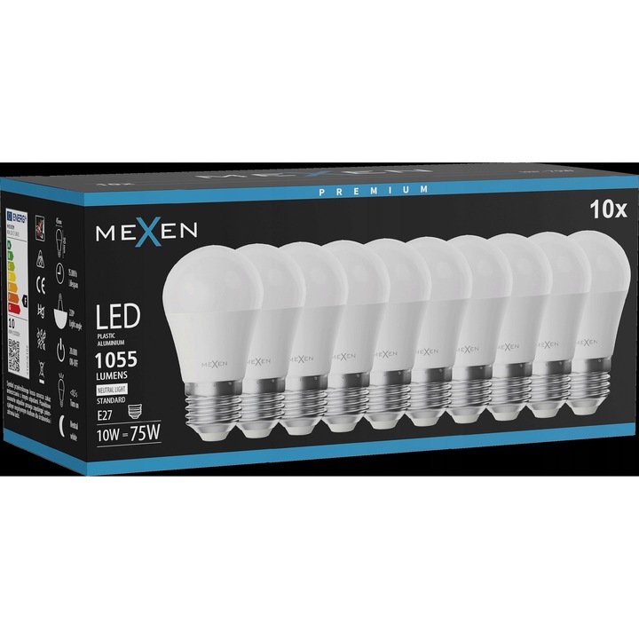 Bec LED Mexen Nova 10W 4000K 1055LM E27 G45